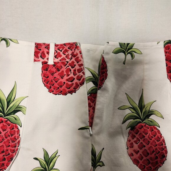 TALBOTS Stretch Preppy Ivory Tropical Pineapple Skirt Size Petites 8 LIKE NEW! - Picture 11 of 16